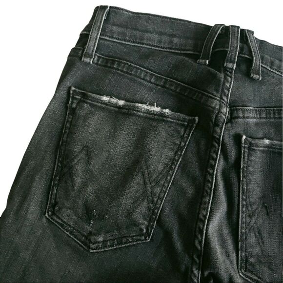 MCGUIRE Newton Crop Vintage skinny black distressed raw hem jeans Size 24 - Picture 4 of 8